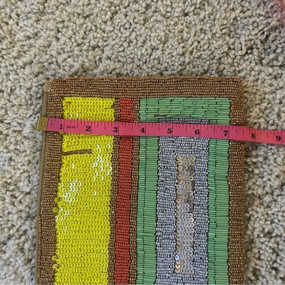 Jasper & Jeera Gold & Multicolored Beaded Clutch Bag - Picture 6 of 8